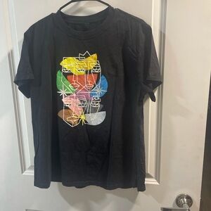 Lululemon Black Graphic T-Shirt with Colorful Abstract Design